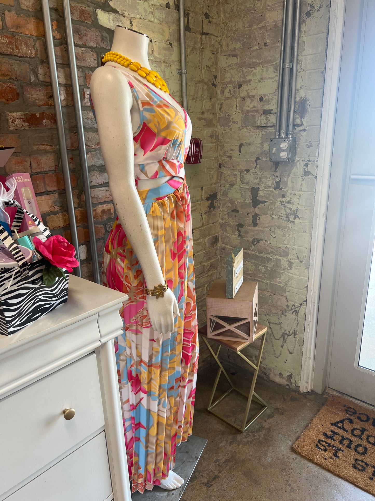 Pleated Spring Bouquet Jumpsuit