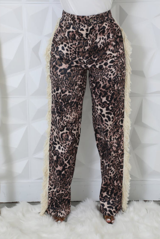 Animal Fringe Pants