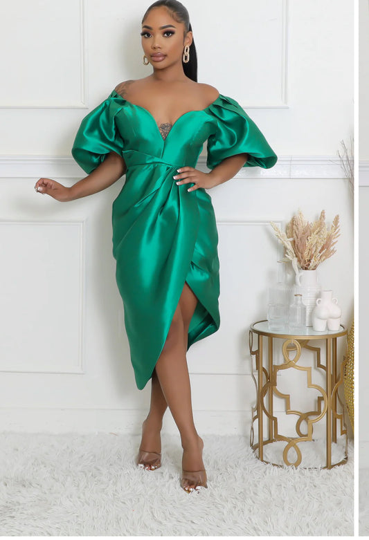 Puff Sleeve Elegant Dress