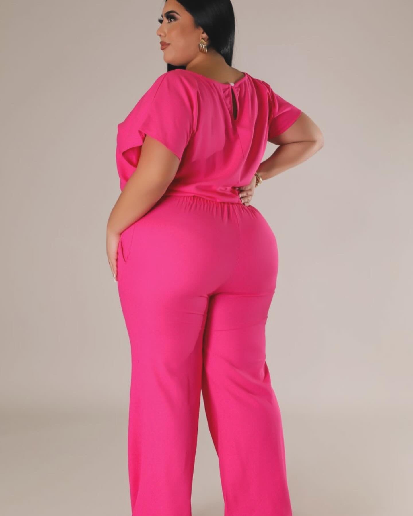 Hot Pink Linen Pant Set