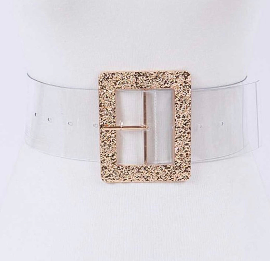 Textured Square Buckle Belt