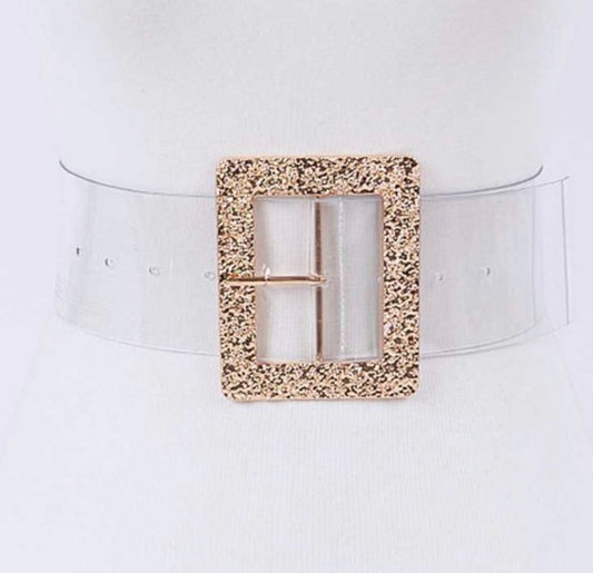 Textured Square Buckle Belt