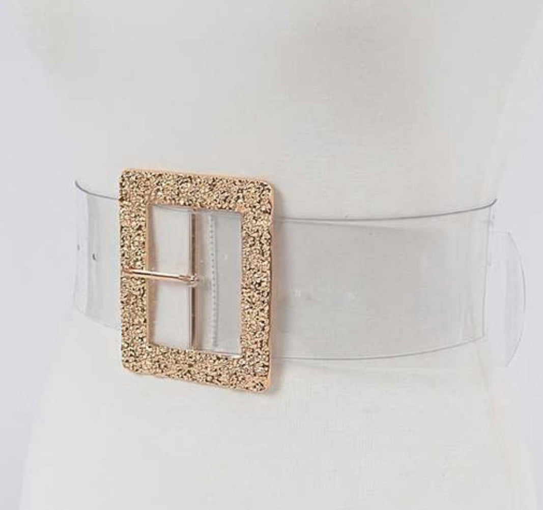 Textured Square Buckle Belt